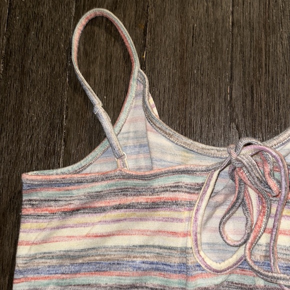 Multi colored striped vintage 70s 80s romper boho L read beach pool retro mod - Picture 7 of 7